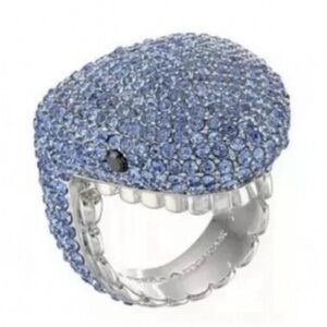 Kate Spade blue crystal California shark Ring